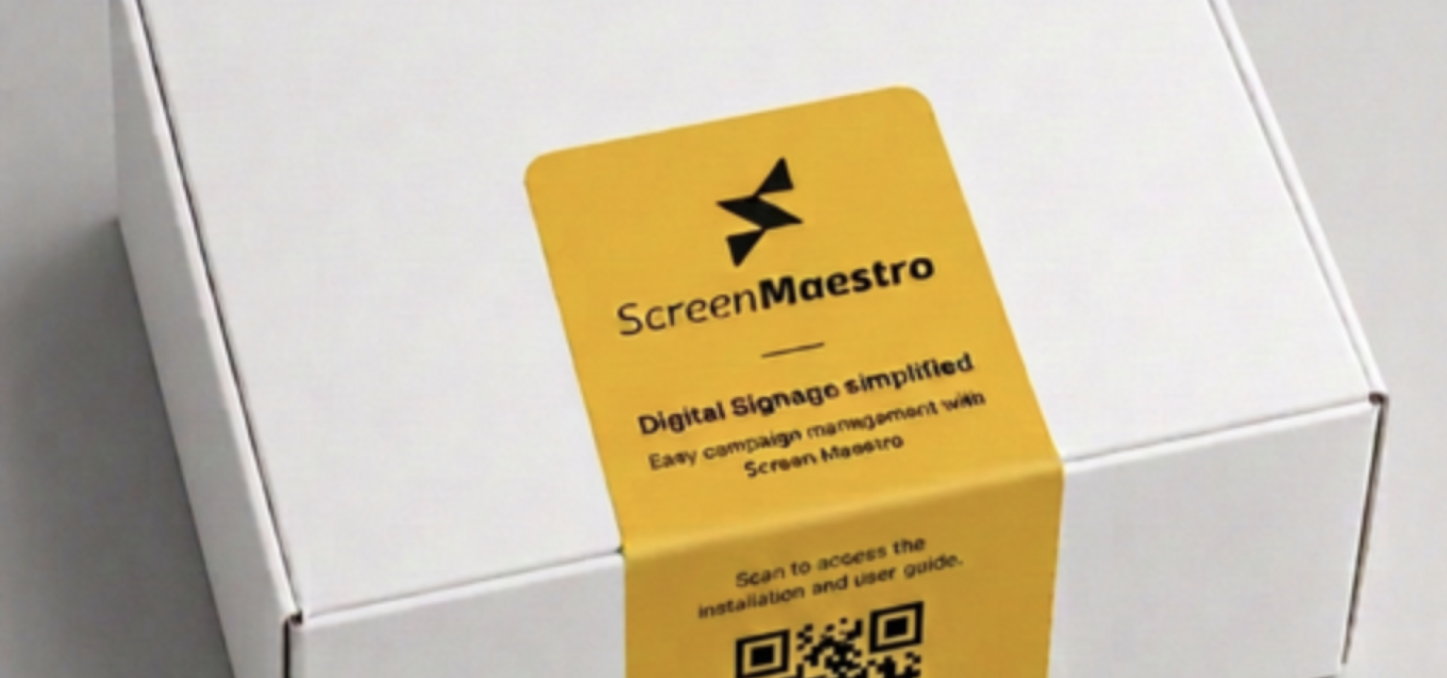 Screen Maestro package with QR code for the installation guide