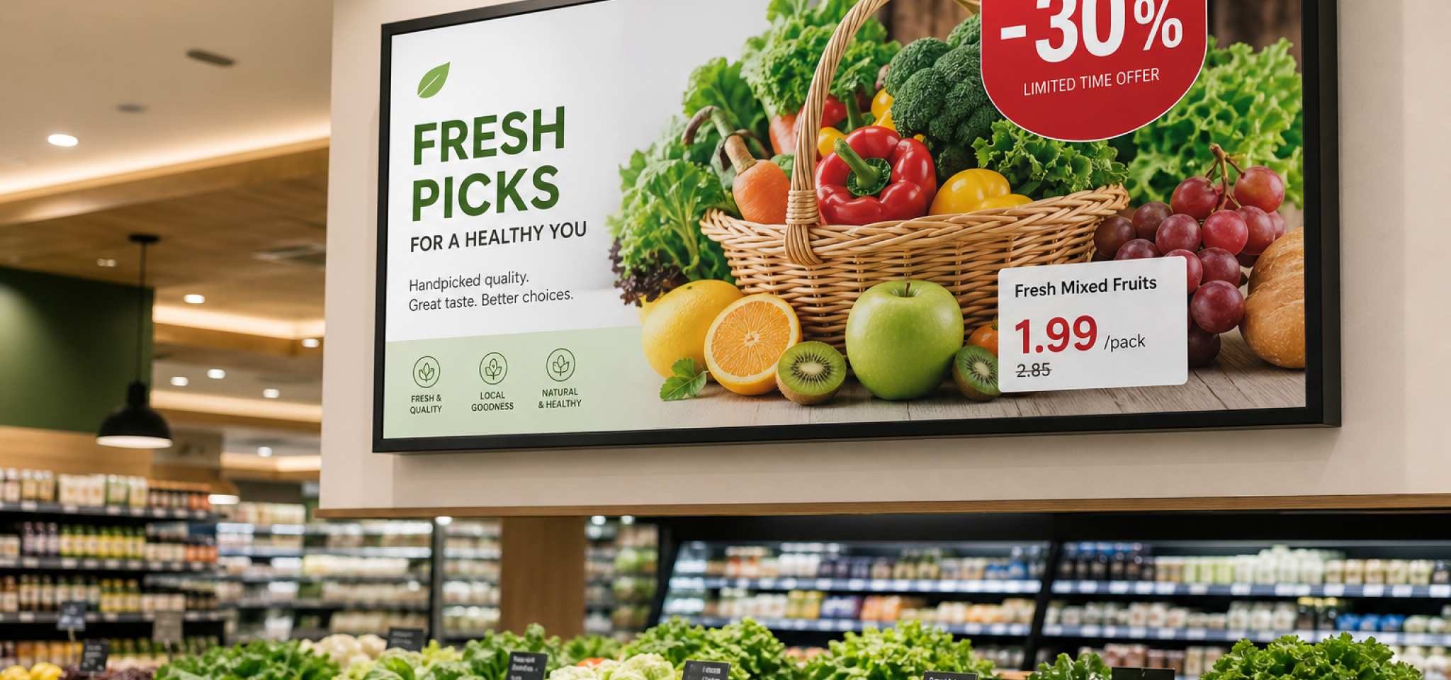 Retail digital screens managed by Screen Maestro